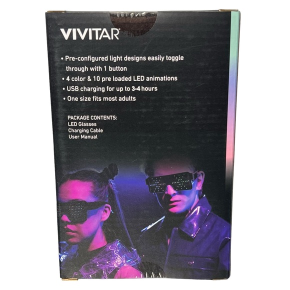 Vivitar RGB LED Eyewear Glasses - Picture 4 of 11